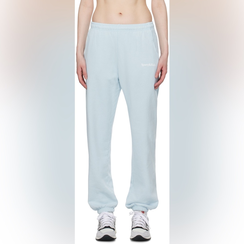 Sporty & Rich Blue Serif Sweatpants size small